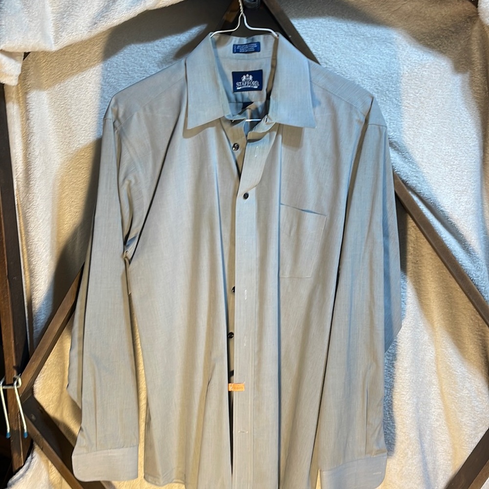 Stafford dress shirt light gray slate